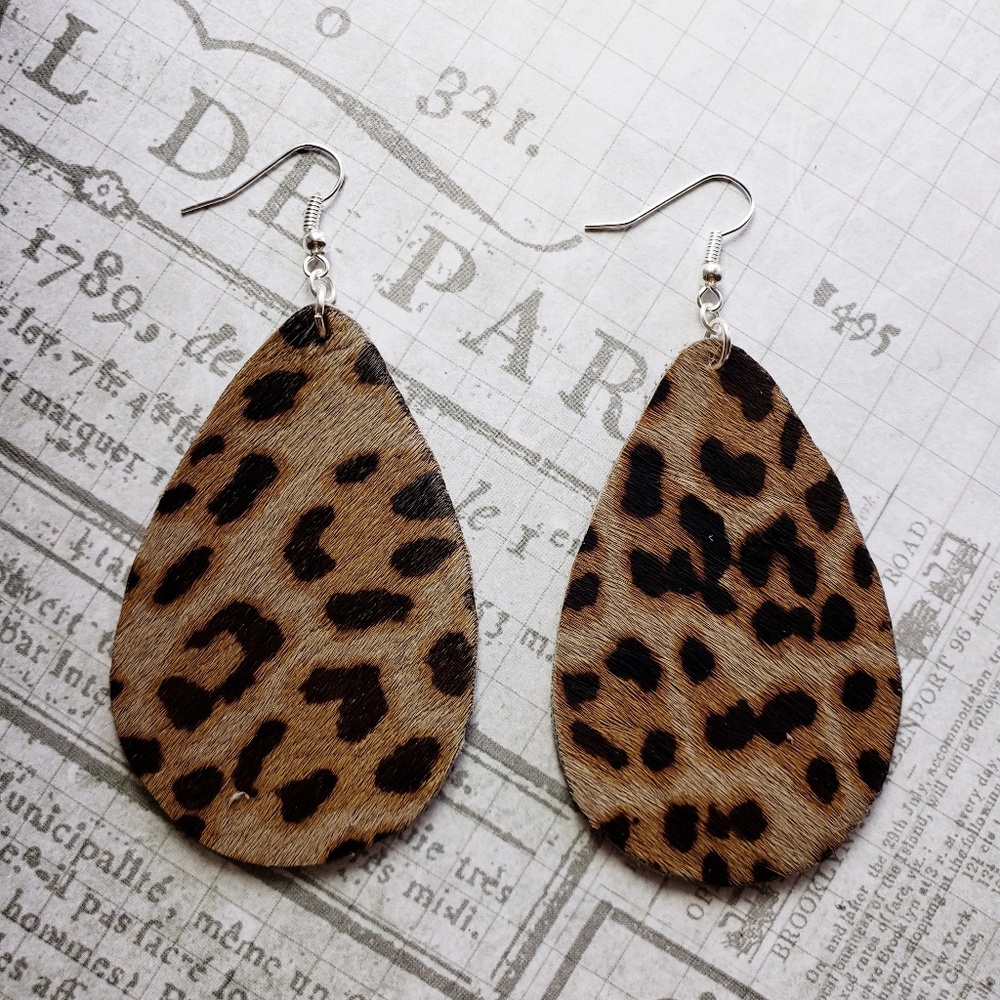 Genuine leather earrings